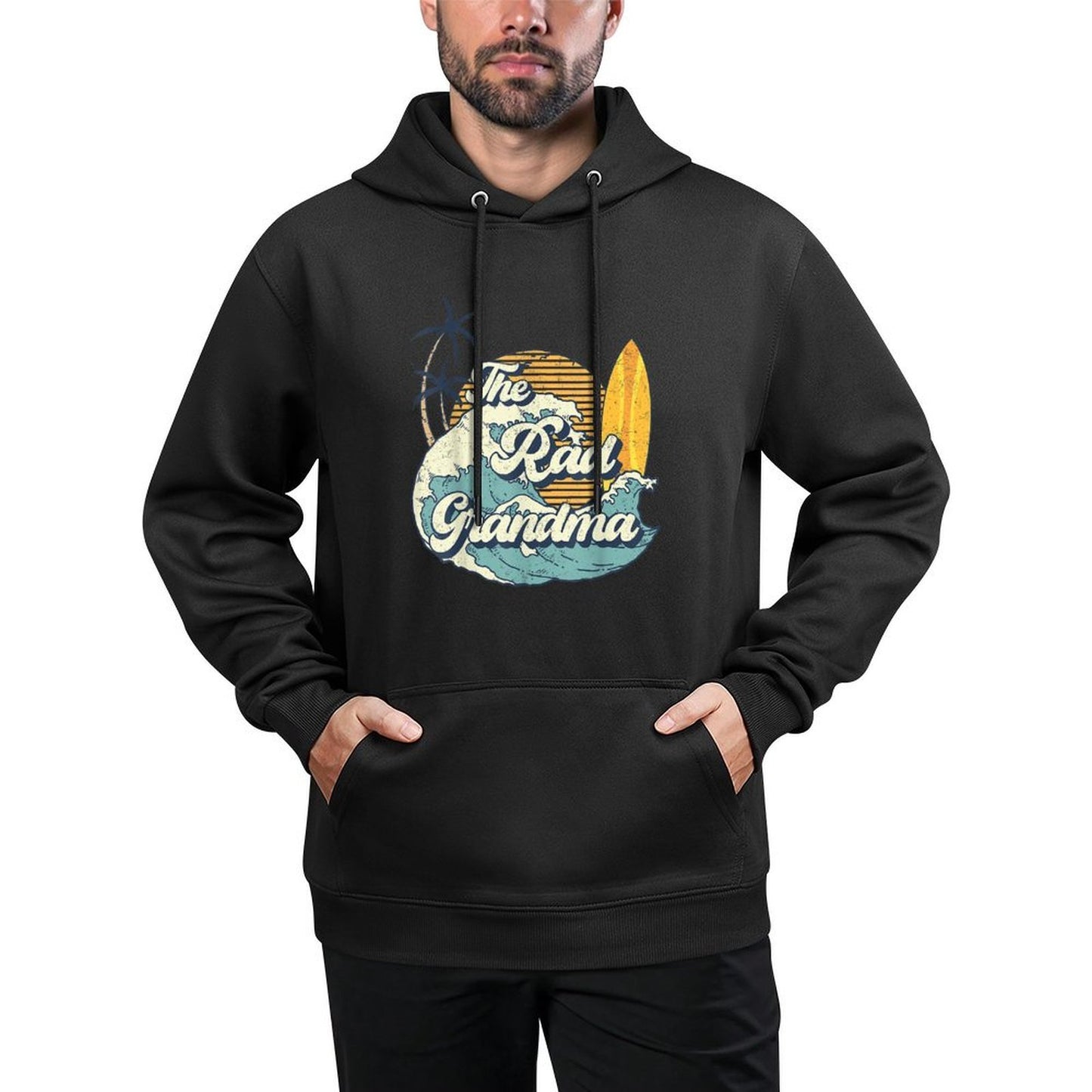 The Rad Grandma Big One Surf Birthday Decorations Grandmom Versatile Streetwear Hoodie