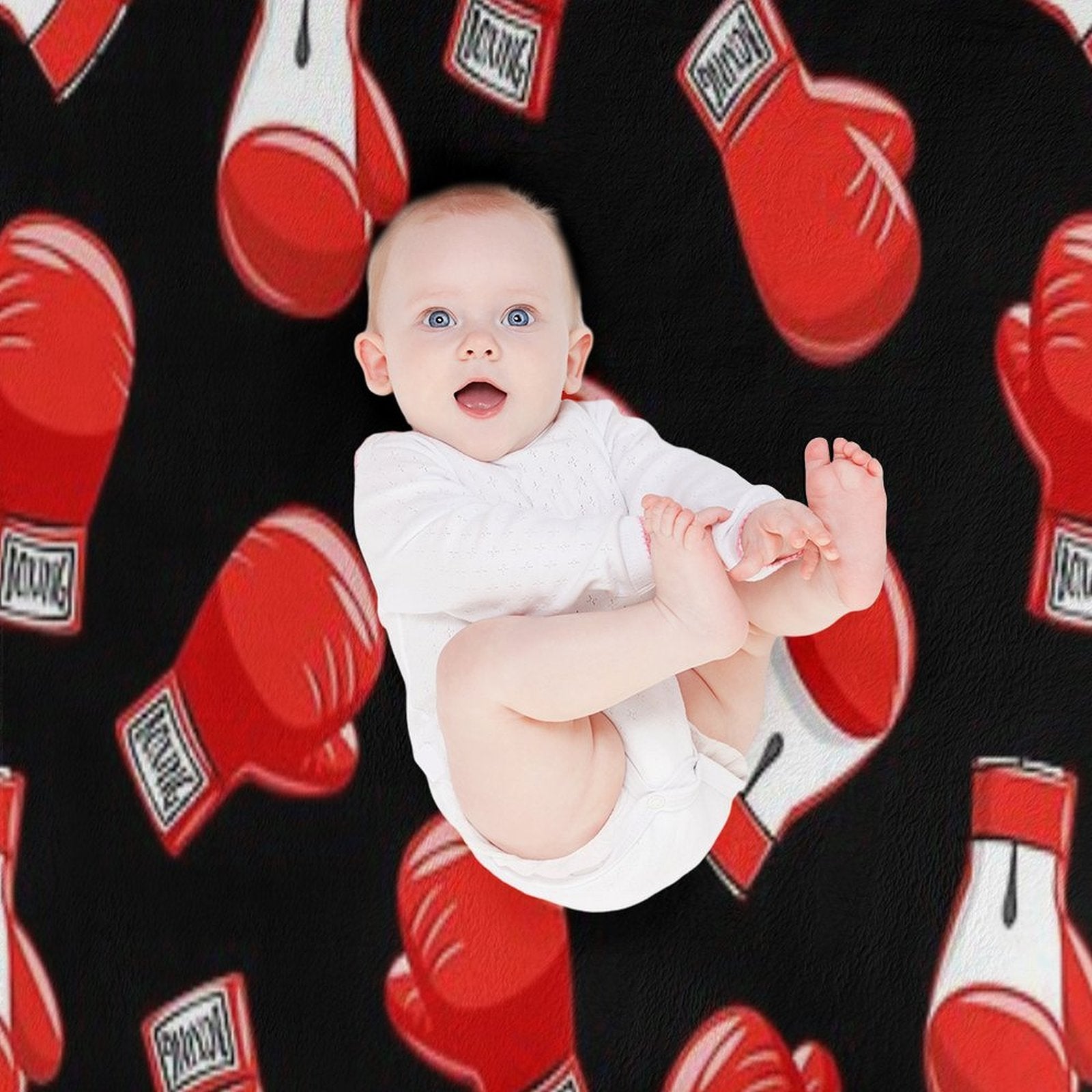 Red Boxing Gloves Anti-pilling Throw Blanket