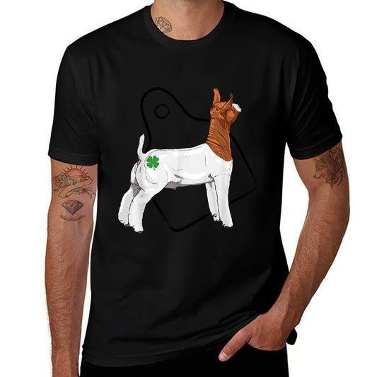 Show Market Wether Boer Goat Four Leaf Clover And Eartag  Classic T-Shirt