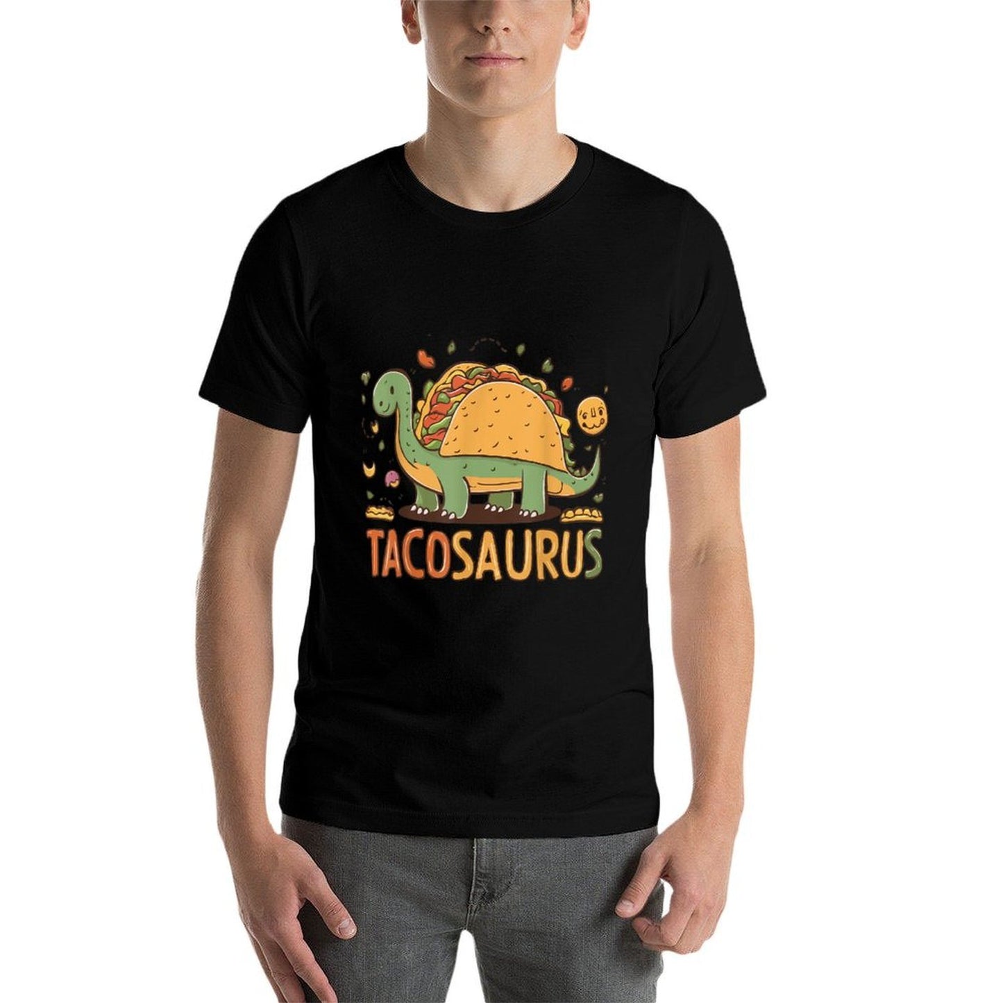 Tacosaurus Taco Dinosaur Dino Funny Cinco De Mayo Mexican Ribbed Collar T-Shirt