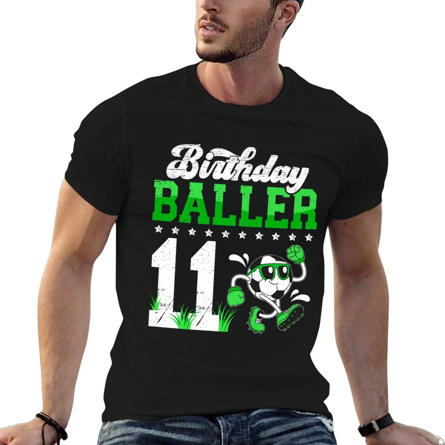 11th Soccer Birthday Party Eleven Year Old Soccer Player Premium Versatile T-Shirt