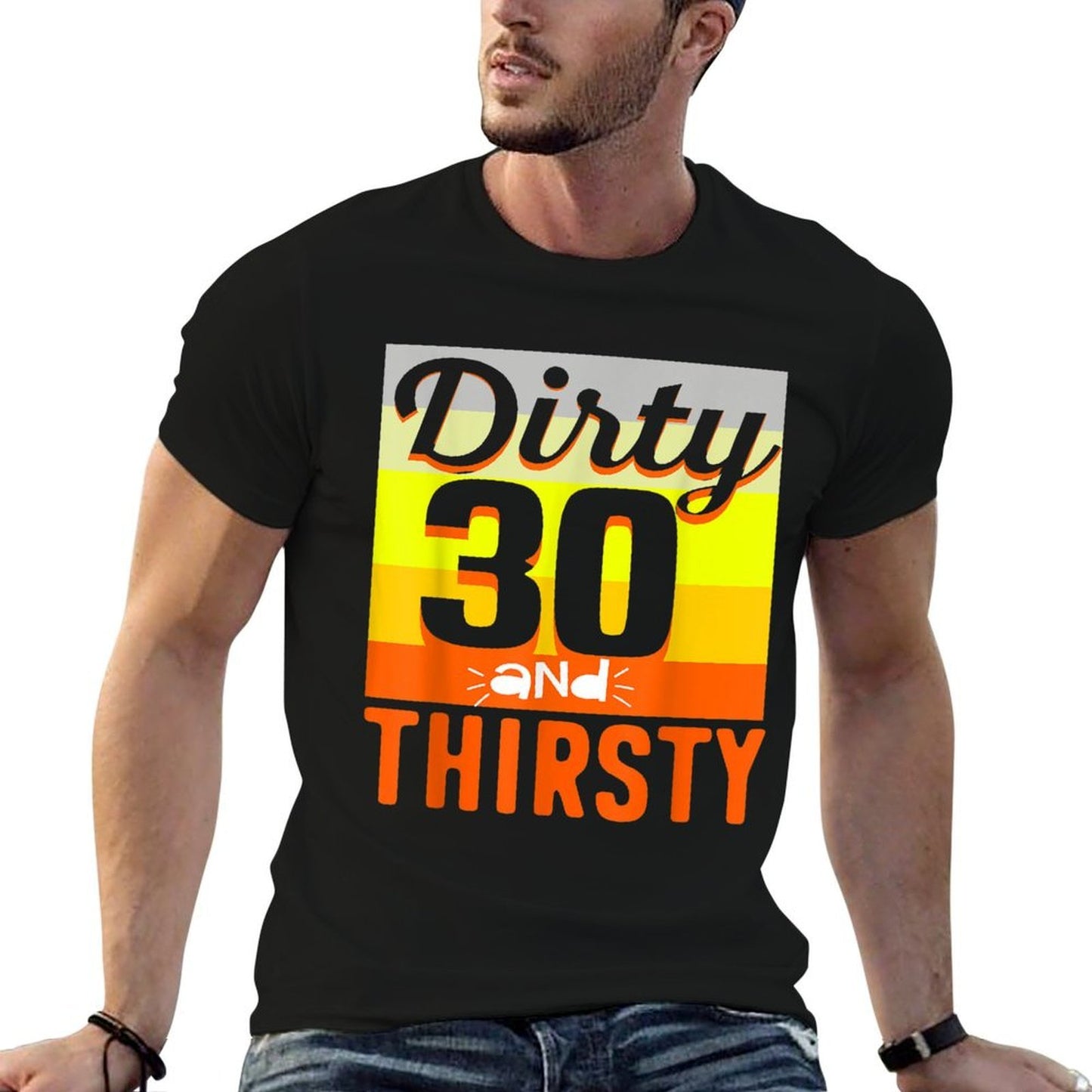 1989 Vintage Dirty Thirty & Thirsty 30th Birthday Oversized Silhouette T-Shirt