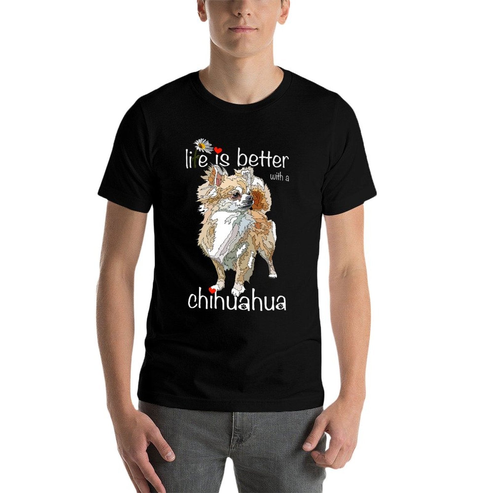 Life Is Better With A Chihuahua Long Hair Chiwawa Dog Lover Premium  Trendy Pattern T-Shirt