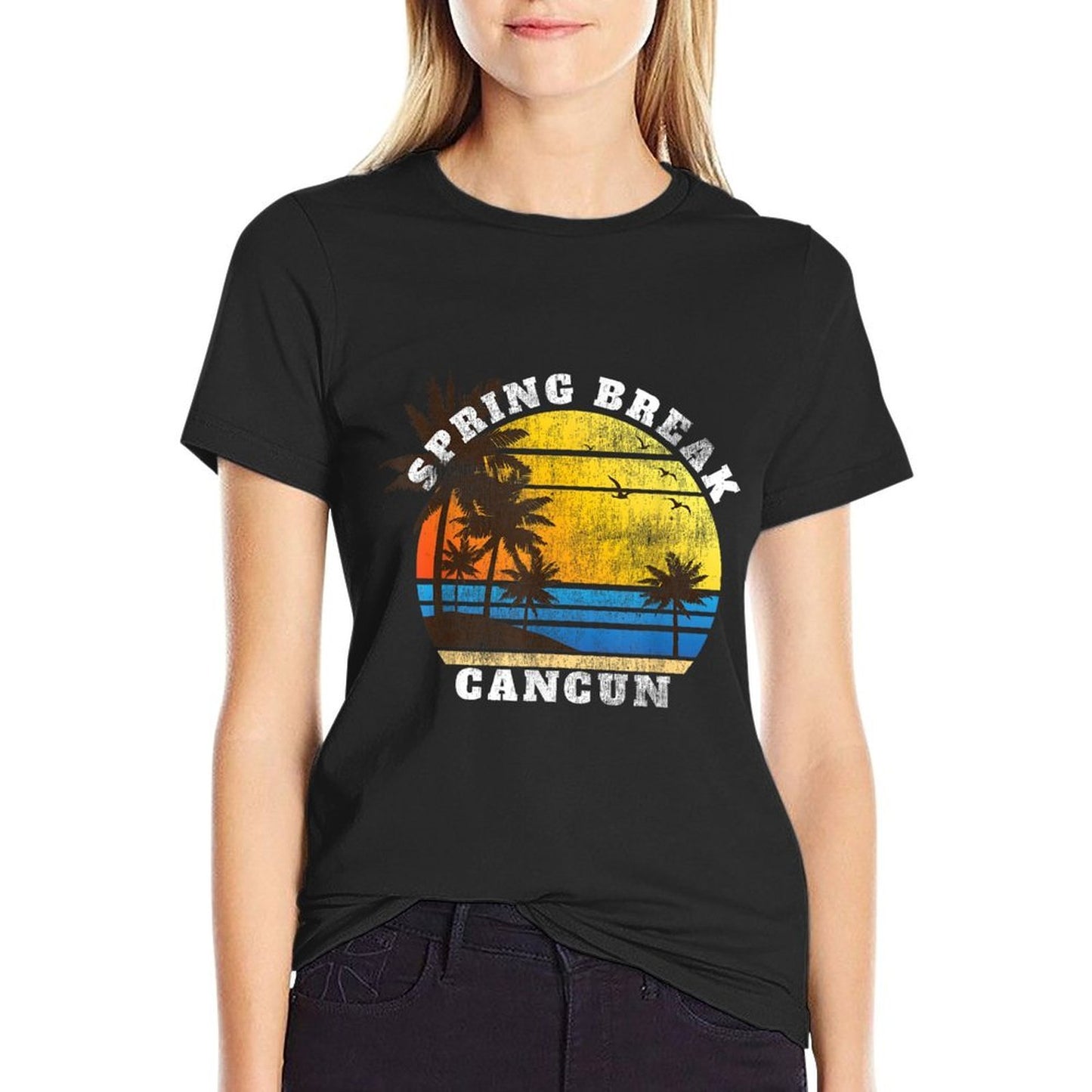 Spring Break Cancun Beach Matching Group Party Graphic-printed T-Shirt