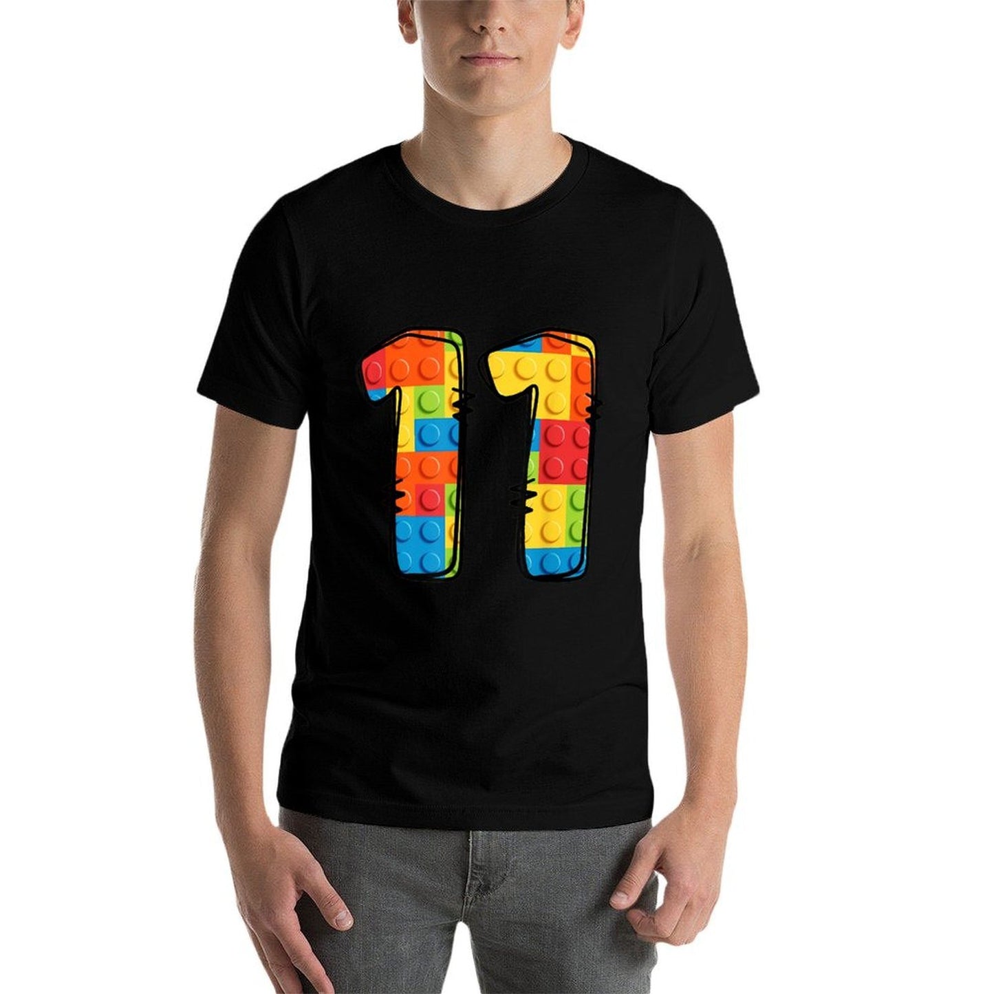 11 Year Old Blocks Building Master Builder 11th Birthday Trendy Pattern T-Shirt