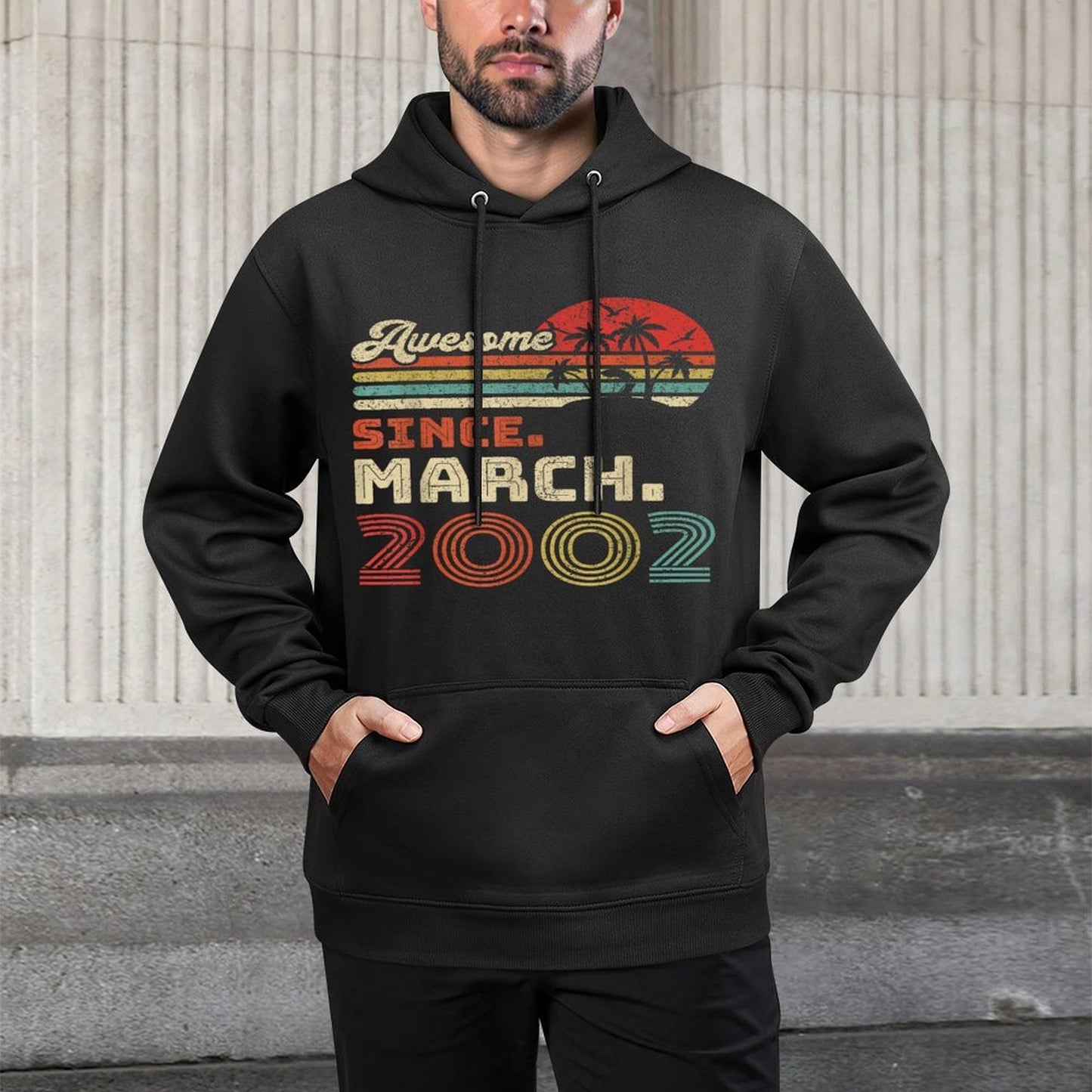 21 Year Old Awesome Since March 2002 21st Birthday Breathable Fabric Hoodie