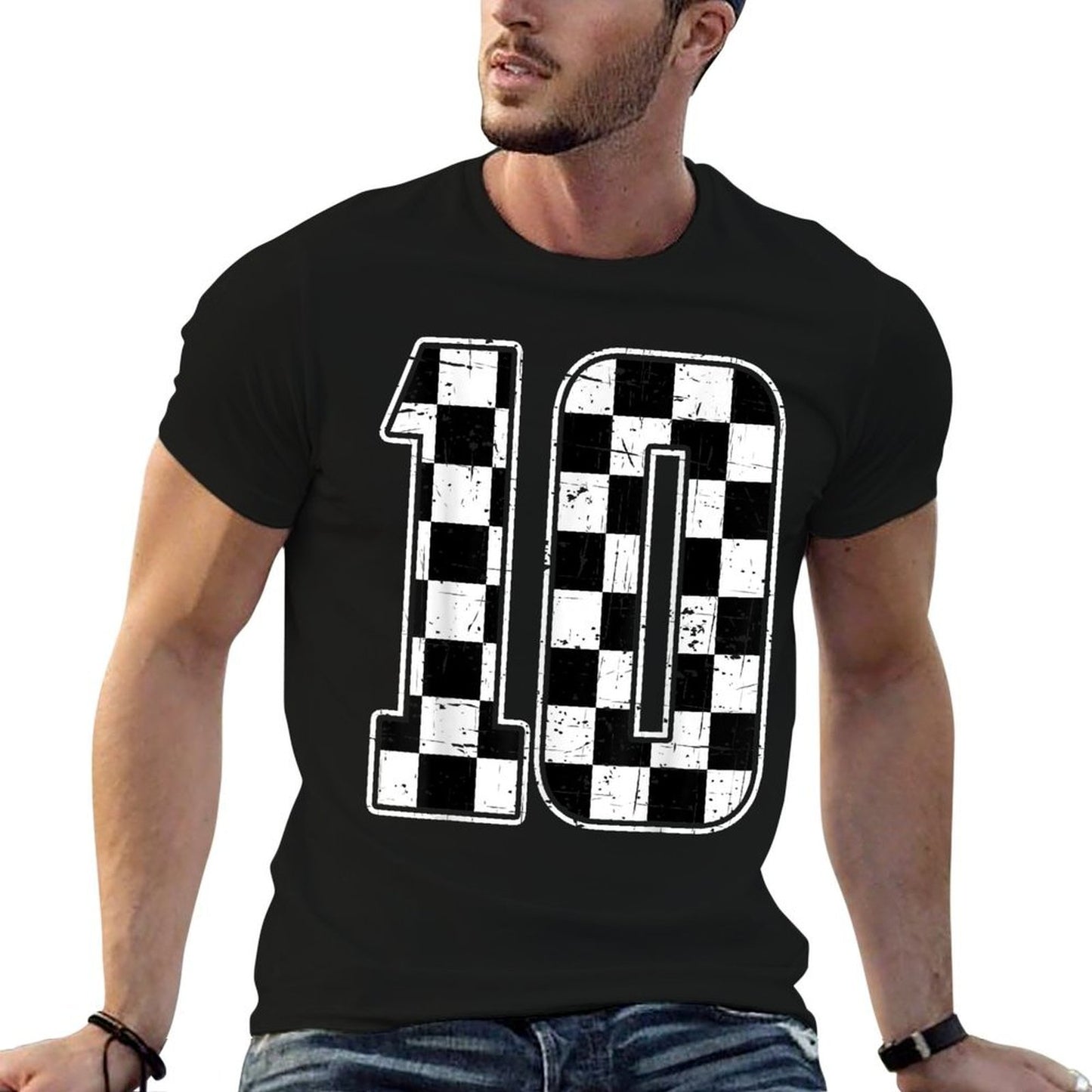 10 Year Old Pit Crew Boy Car Racing 10th Birthday Race Car Vintage-inspired T-Shirt