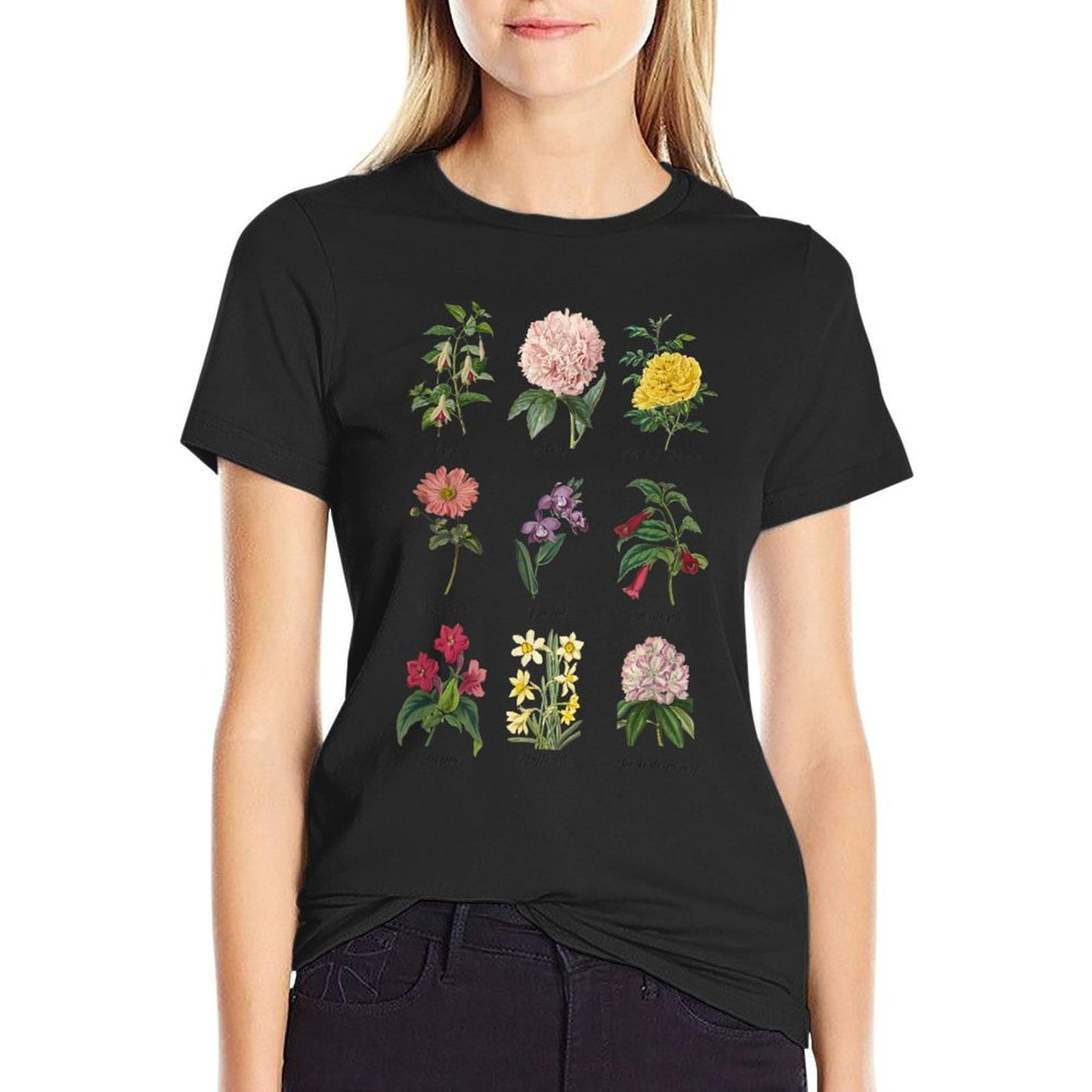 Vintage Botanical Floral Flower, White  Soft T-Shirt