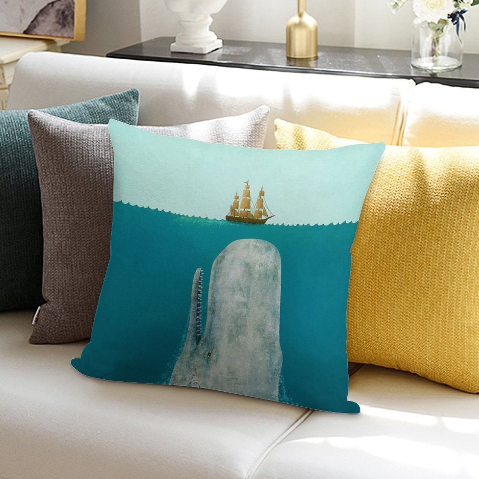 The Whale Soft Luxury Feel Throw Pillow