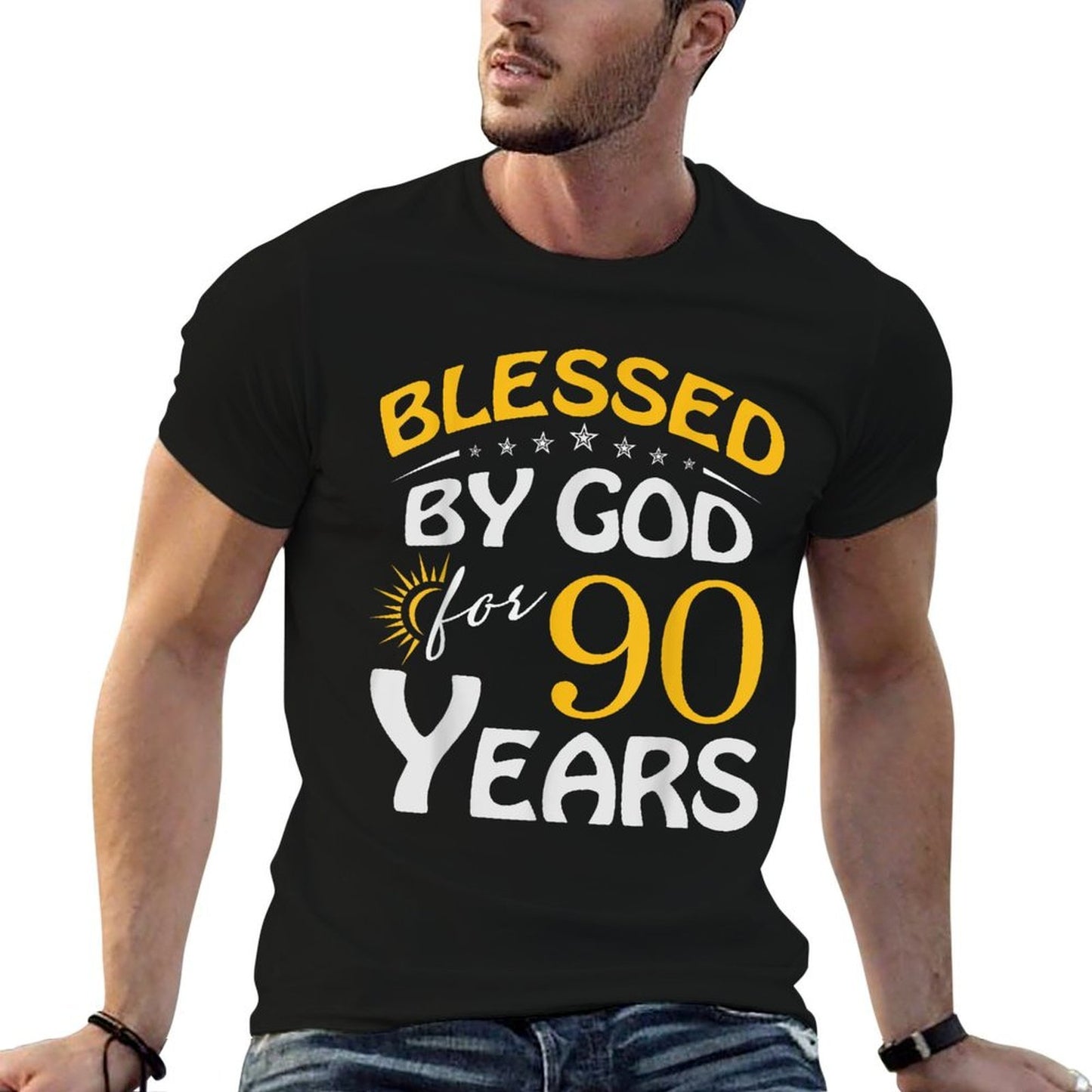 Vintage Blessed by God For 90 Years Old Happy 90th Birthday  Vintage-inspired T-Shirt