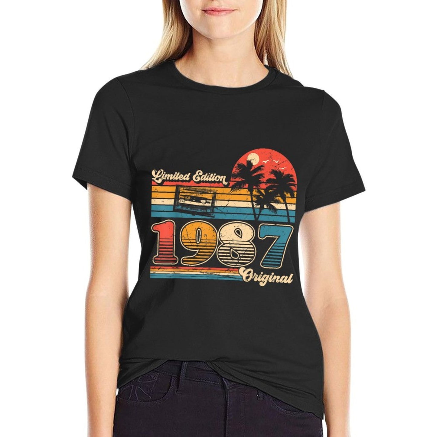 38th Birthday Retro Vintage 1987 Men Women  Polyester Blend T-Shirt