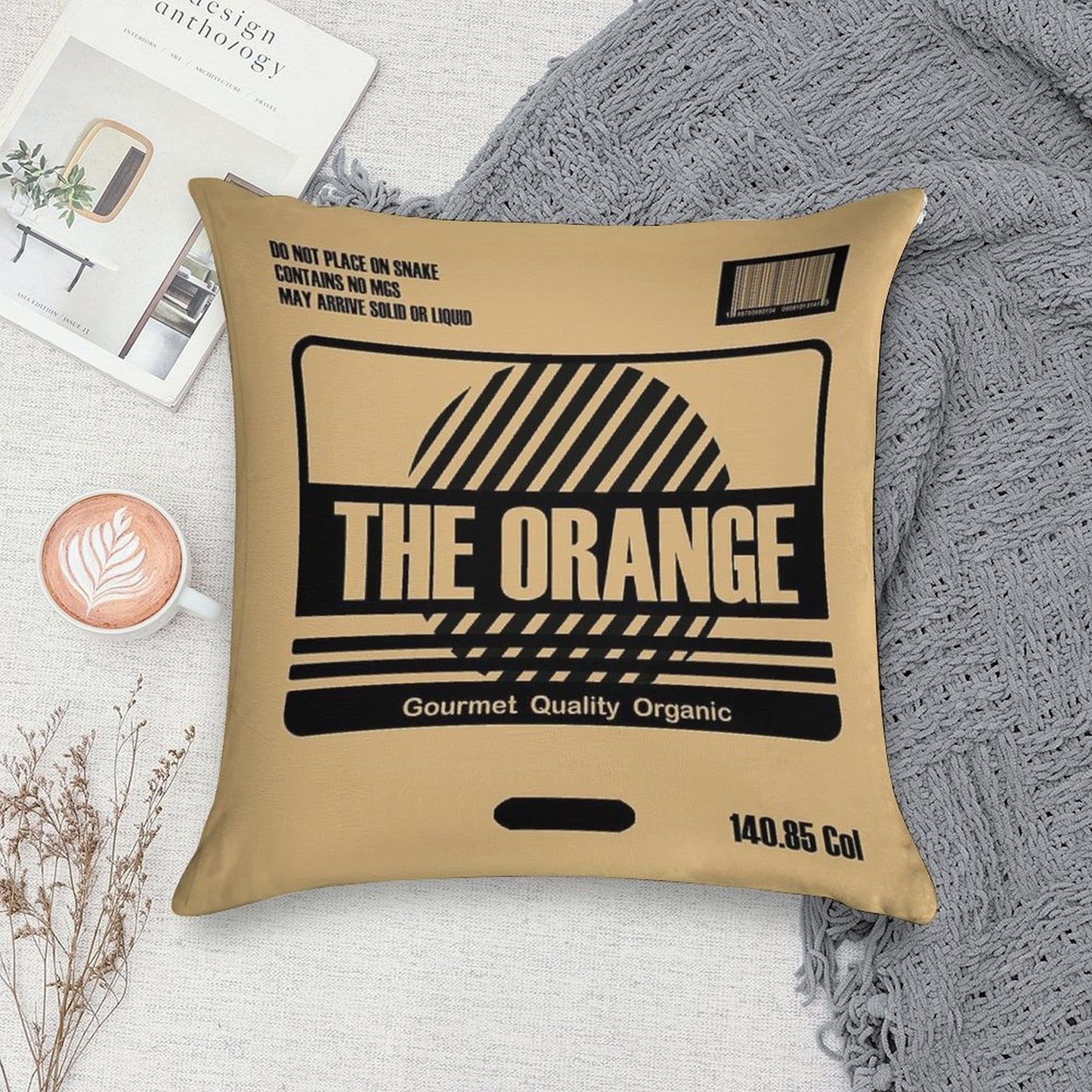 The Orange Metal Gear Solid Snake Box Soft Home Decor Throw Pillow