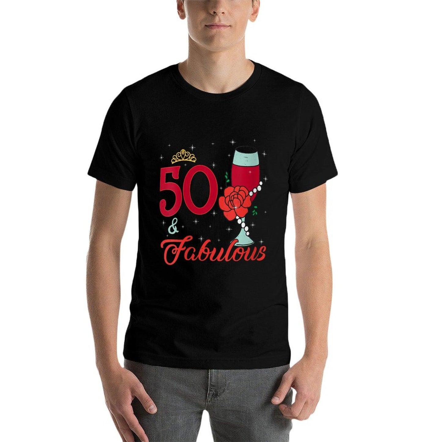 Womens 50th Birthday Decorations Women 50 And Fabulous 50 Year Old Graphic-printed T-Shirt