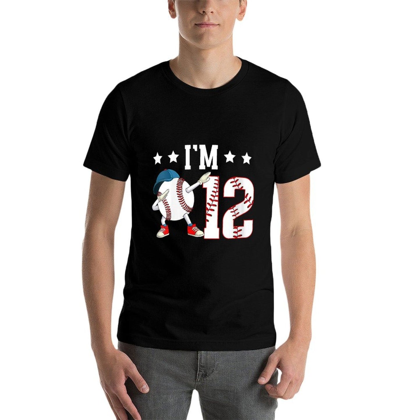 Womens 12th Baseball Birthday Twelve Year Old Baseball Player Fade-proof Color T-Shirt