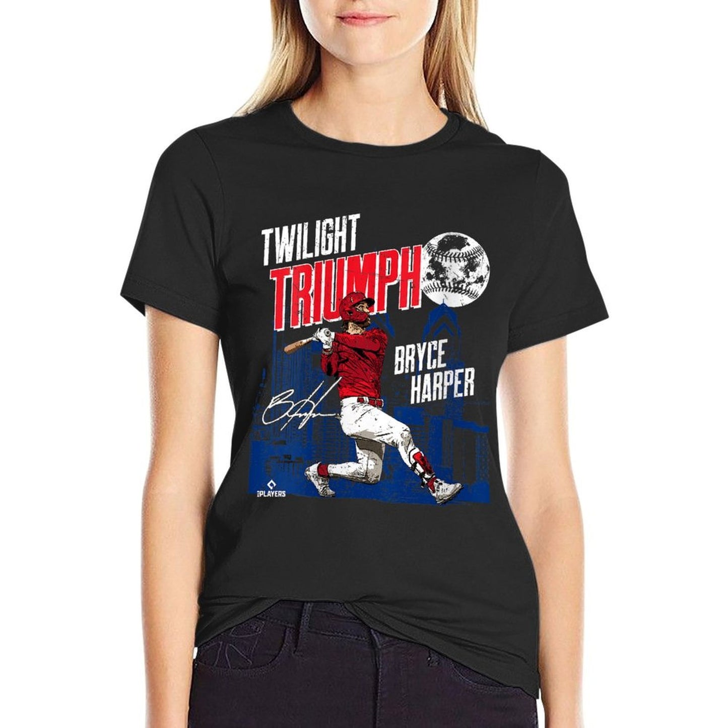 Womens Twilight Triumph Bryce Harper Philadelphia MLBPA Summer-ready Fabric T-Shirt