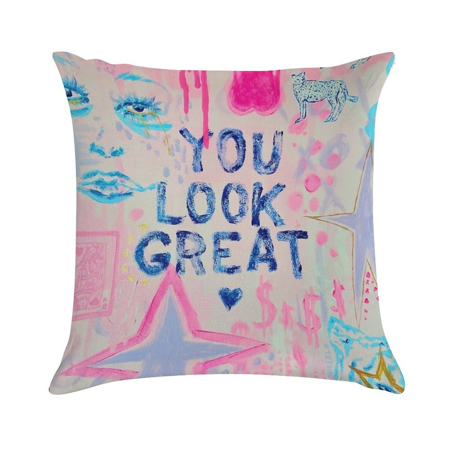 You Look Great Collage Soft Anti-Pilling Throw Pillow