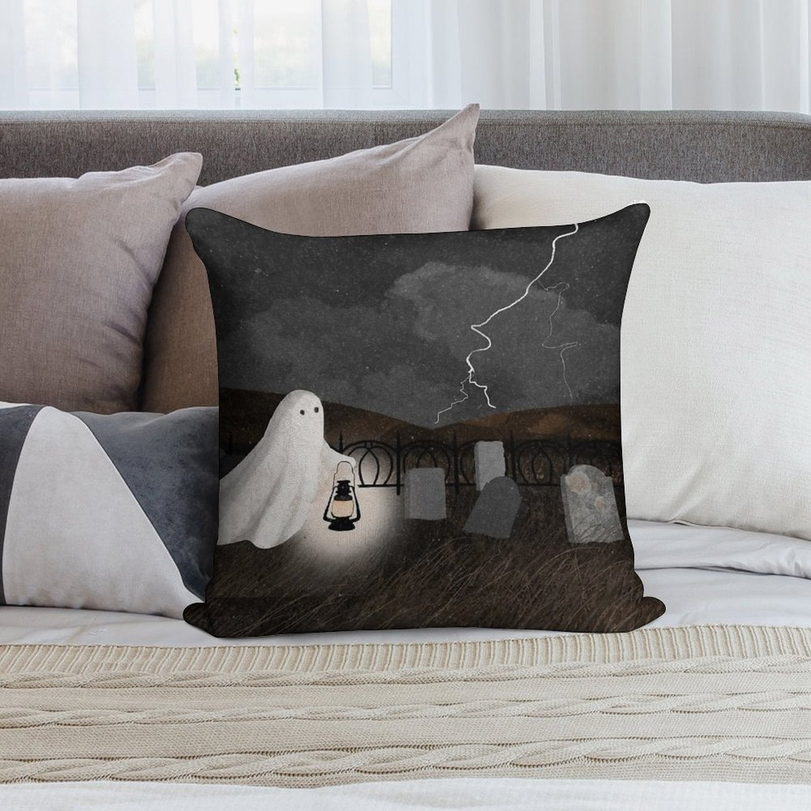 The Graveyard Soft Shrink-Resistant Throw Pillow
