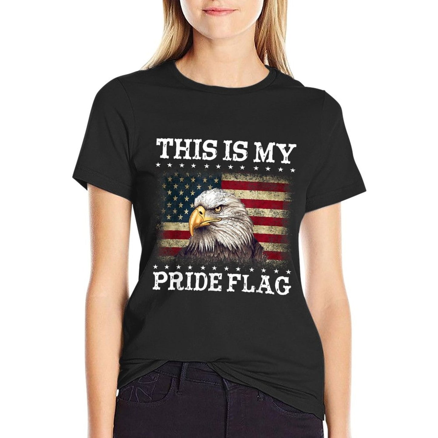 This Is My Pride USA American 4th of July Patriotic  Heathered Texture T-Shirt