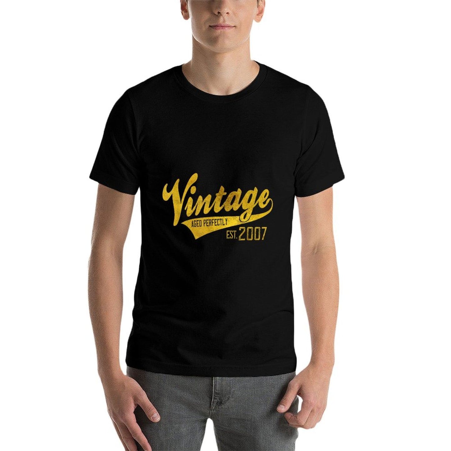 Vintage Est 2007 Aged 17 Yrs Old Bday 17th Birthday  Slim-fit Cut T-Shirt