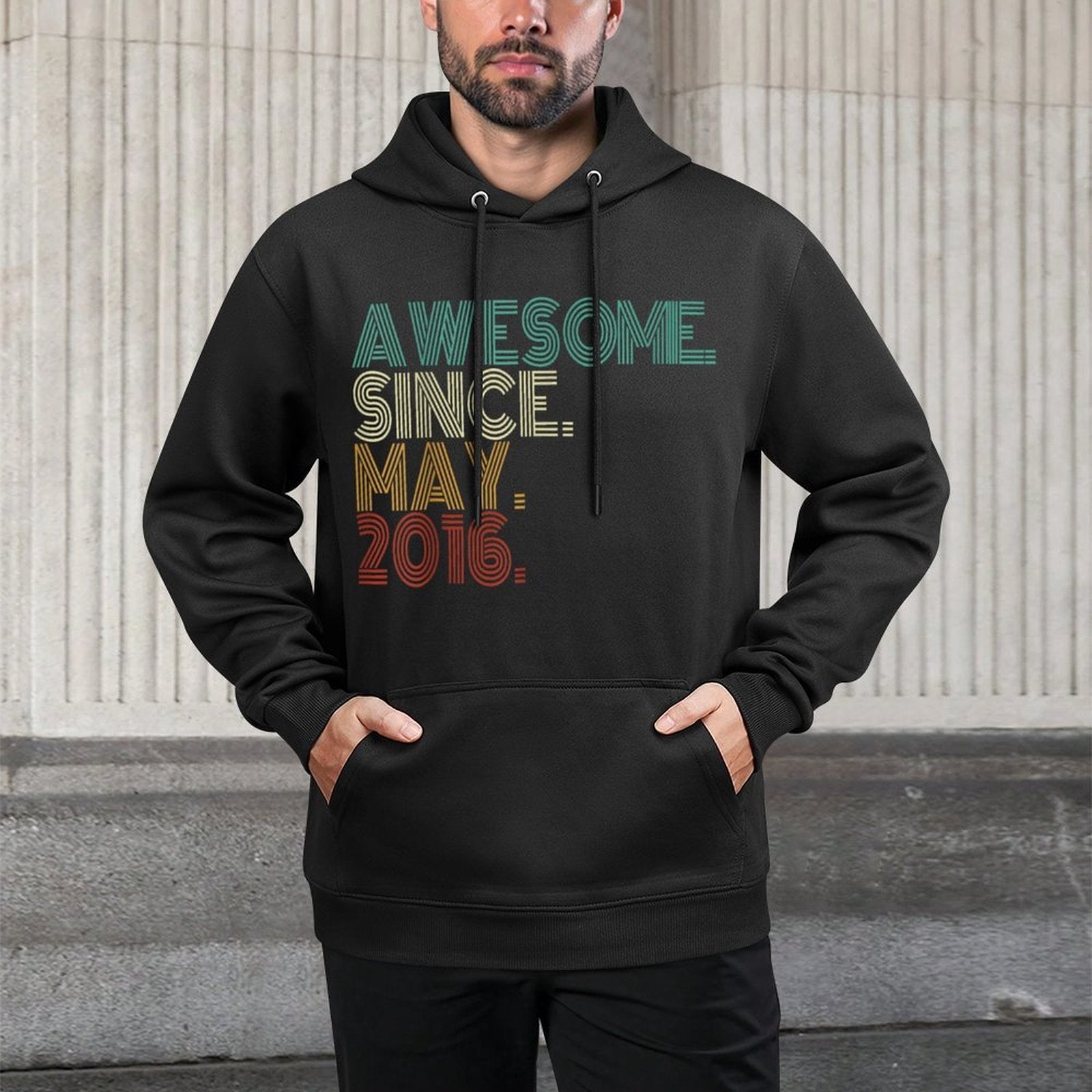 9 Years Old Awesome Since May 2016 9th Birthday Customizable Surface Hoodie