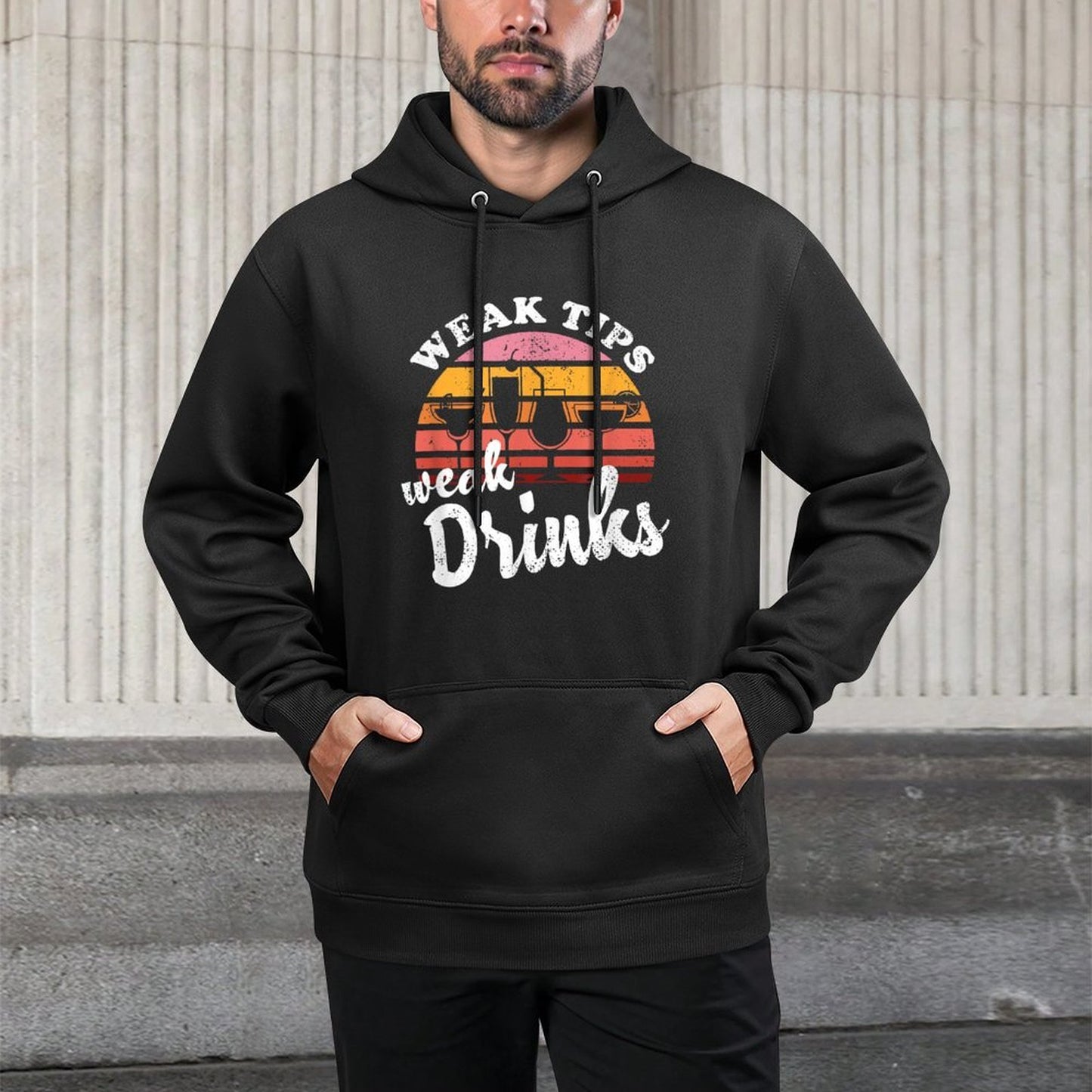 Weak Tips Weak Drinks - Funny Bartender Shrink-Resistant Hoodie