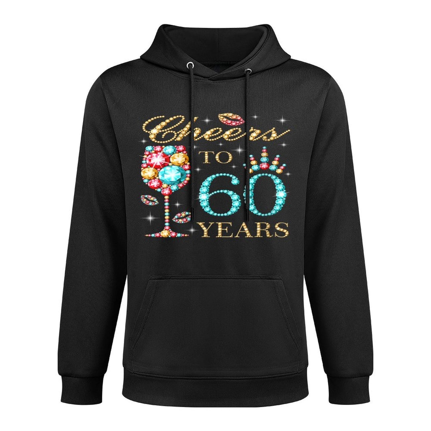 Womens Cheers To 60 Years, 60 Years Old Women, 60 Birthday Cute Casual Wear Hoodie