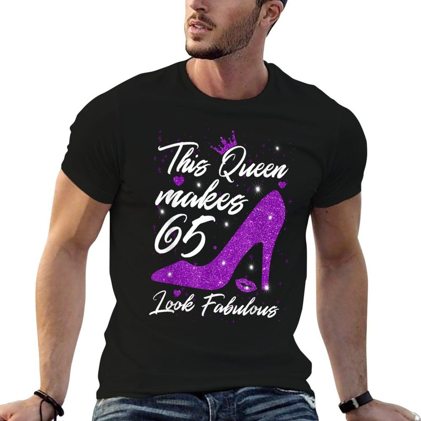 This Queen Makes 65 Look Fabulous 65th Birthday  High-quality Stitching T-Shirt