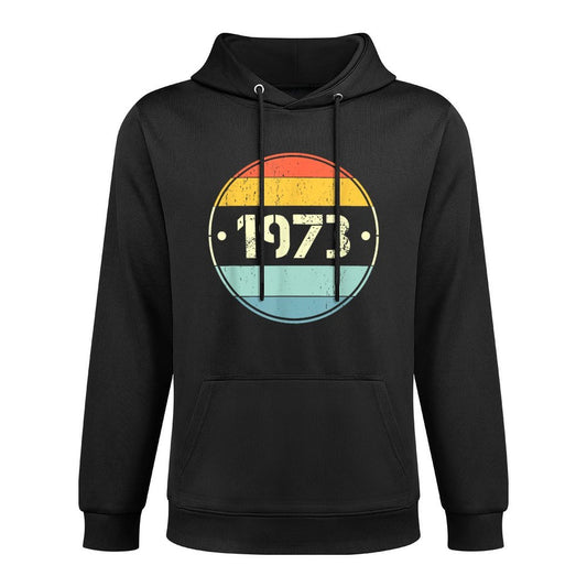 Vintage 50th Birthday Decorations Men Funny 1973 50 Birthday Medium-Weight Fabric Hoodie