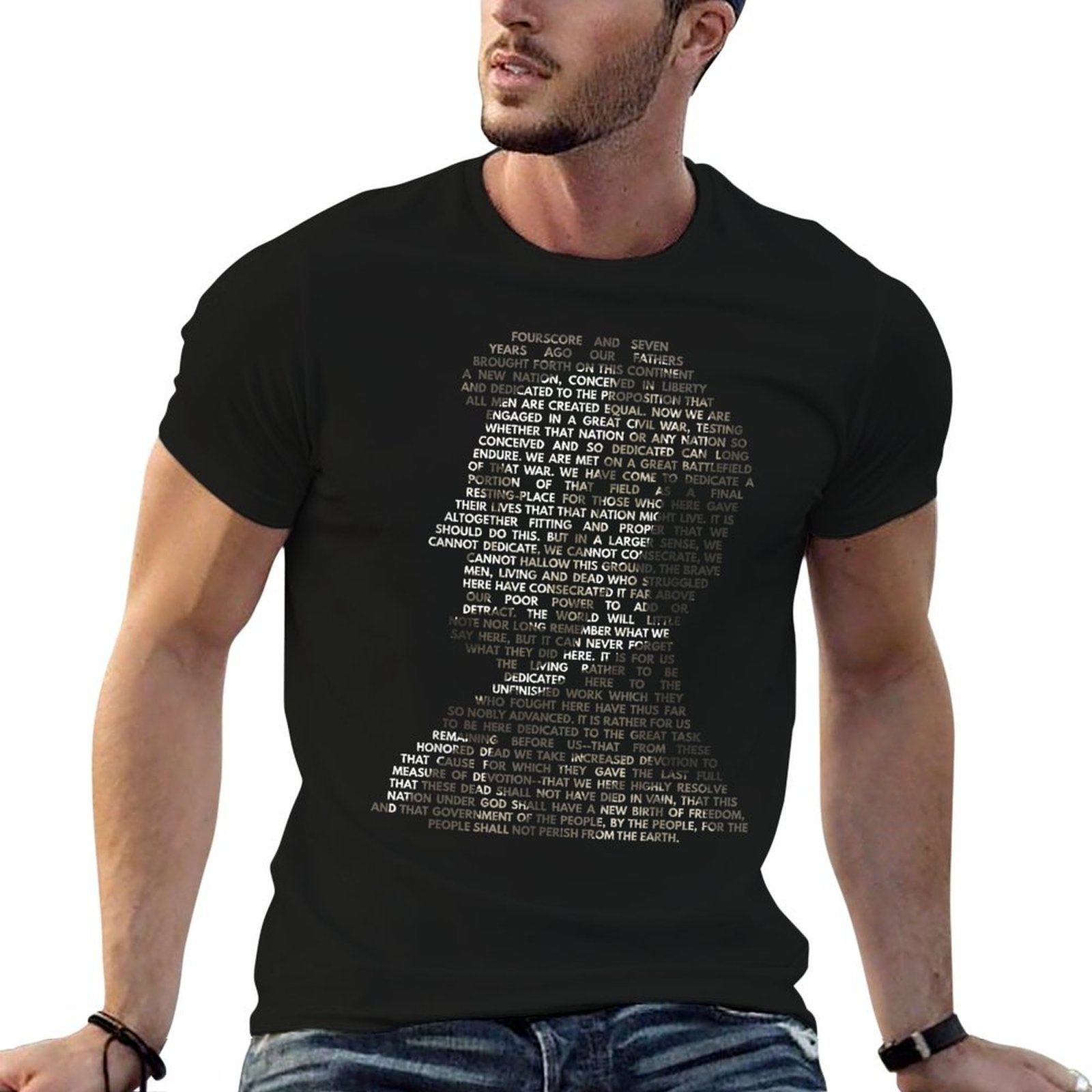 Abraham Lincoln Portrait Gettysburg Address  Affordable Price T-Shirt