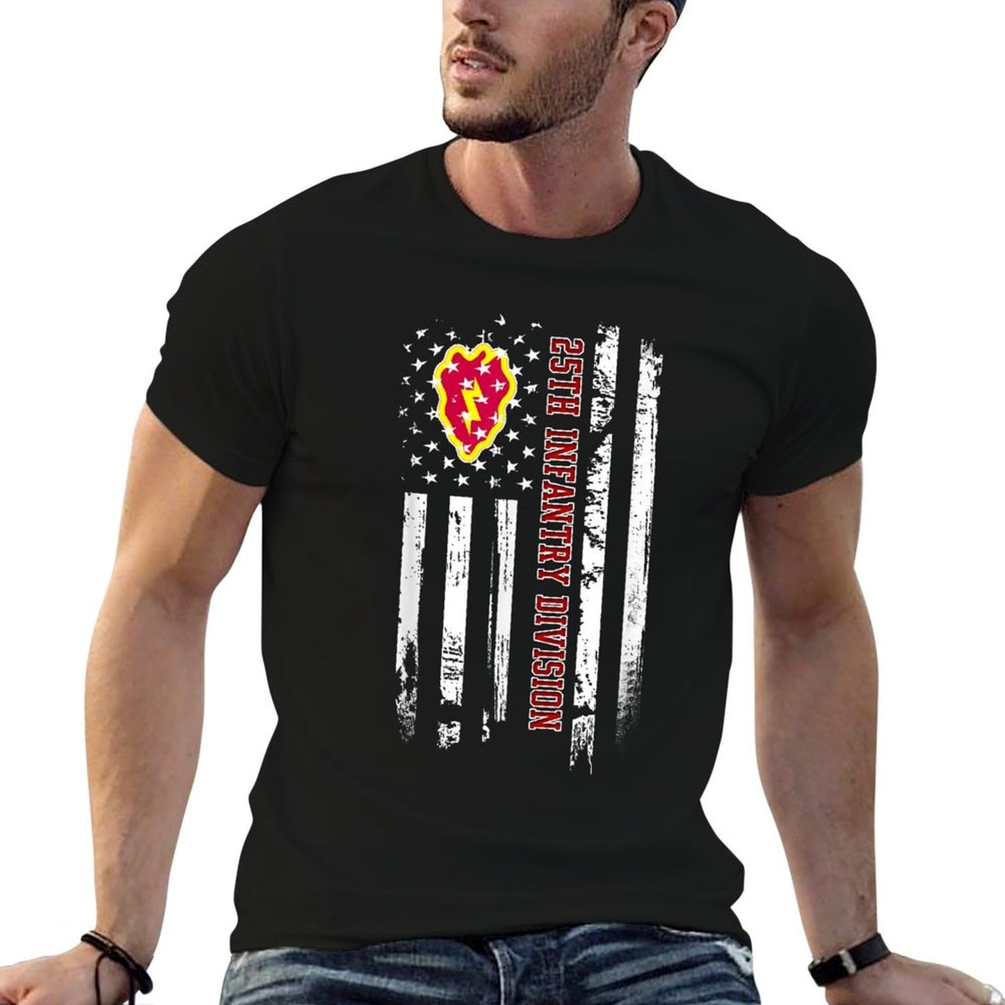25th Infantry Division American Military Veterans Day Fade-proof Color T-Shirt