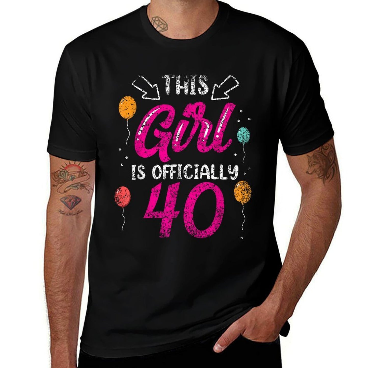 This Girl Is Officially 40 Girls Age Years Old Birthday  Relaxed-fit T-Shirt