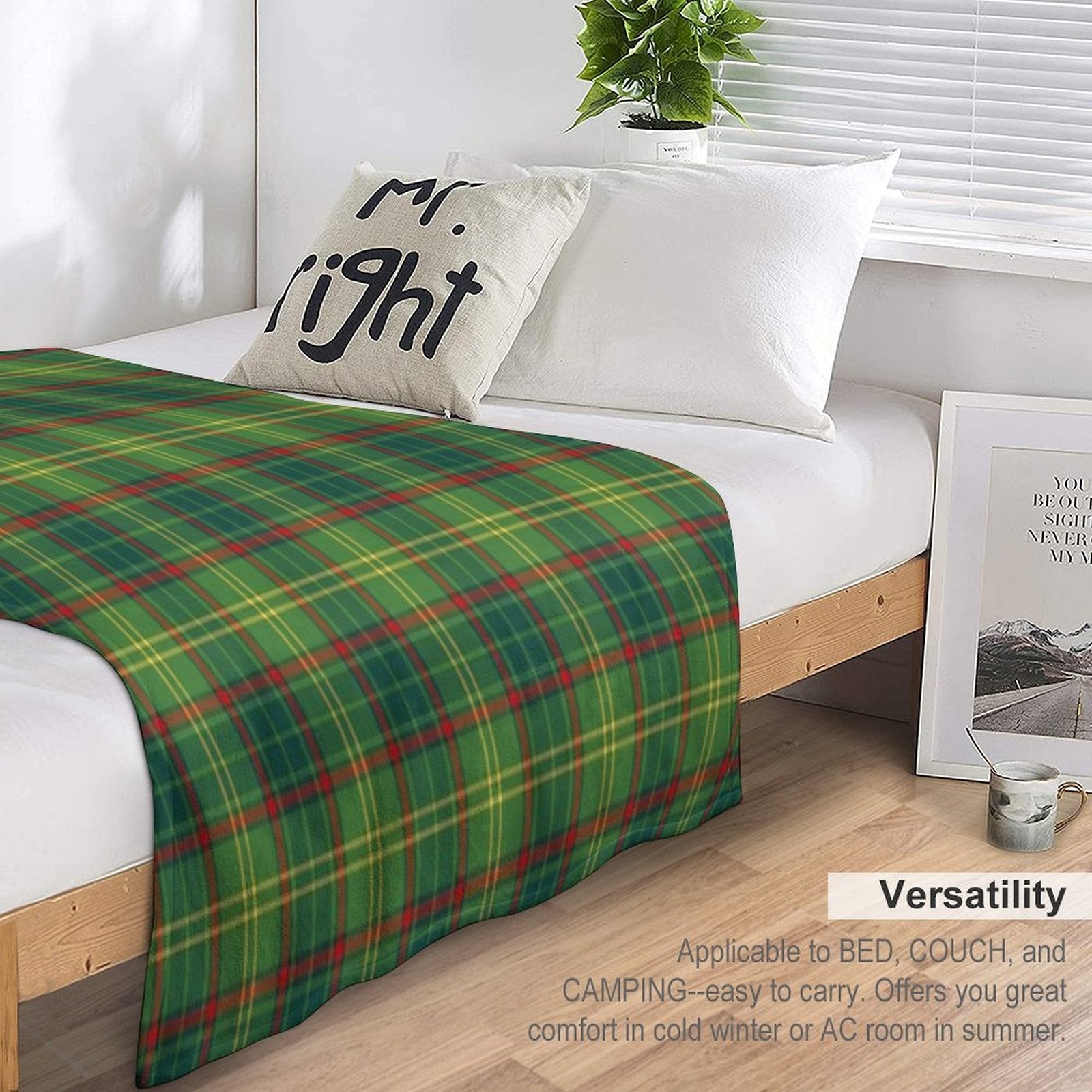 County ARMAGH Tartan  Official Armagh Tartan, Ulster, Ireland Gift-ready Throw Blanket