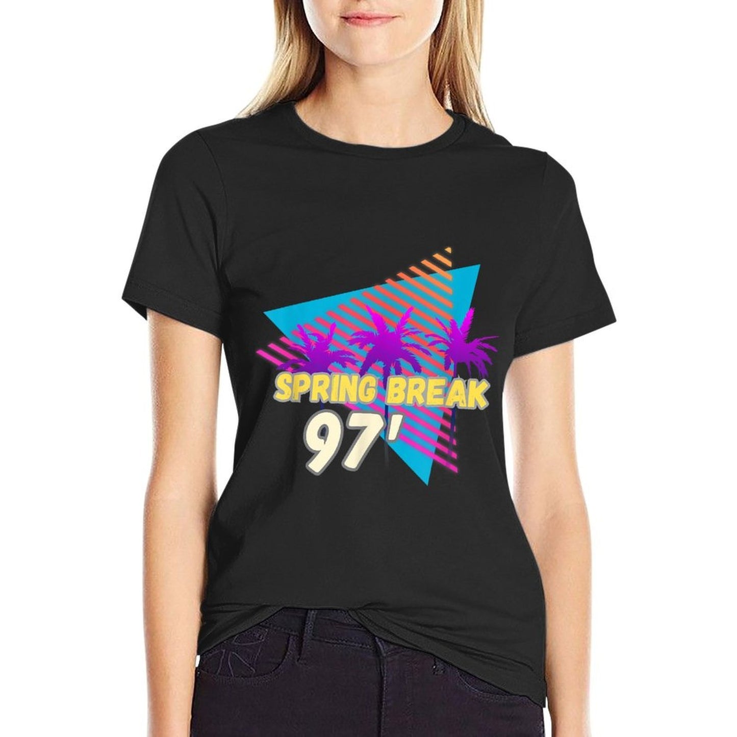 Spring Break 97 90s Beach Party Wear Polyester Blend T-Shirt