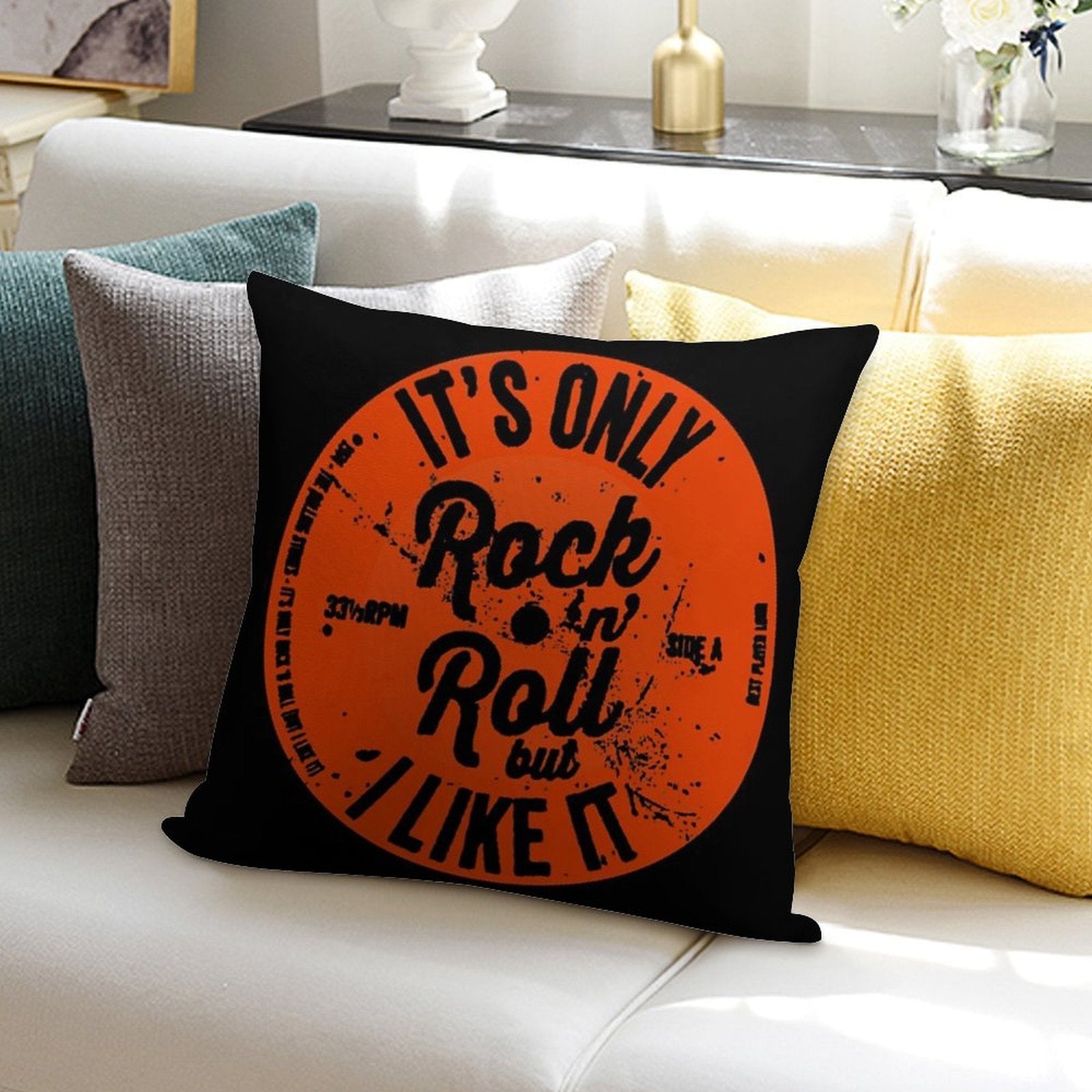 ITS ONLY ROCK N ROLL Soft High-Density Material Throw Pillow