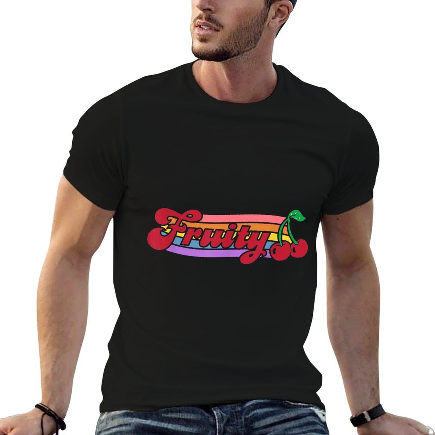 Vintage Fruity Cherry Nonbinary Lesbian Subtle Pride Sapphic Trendy Pattern T-Shirt