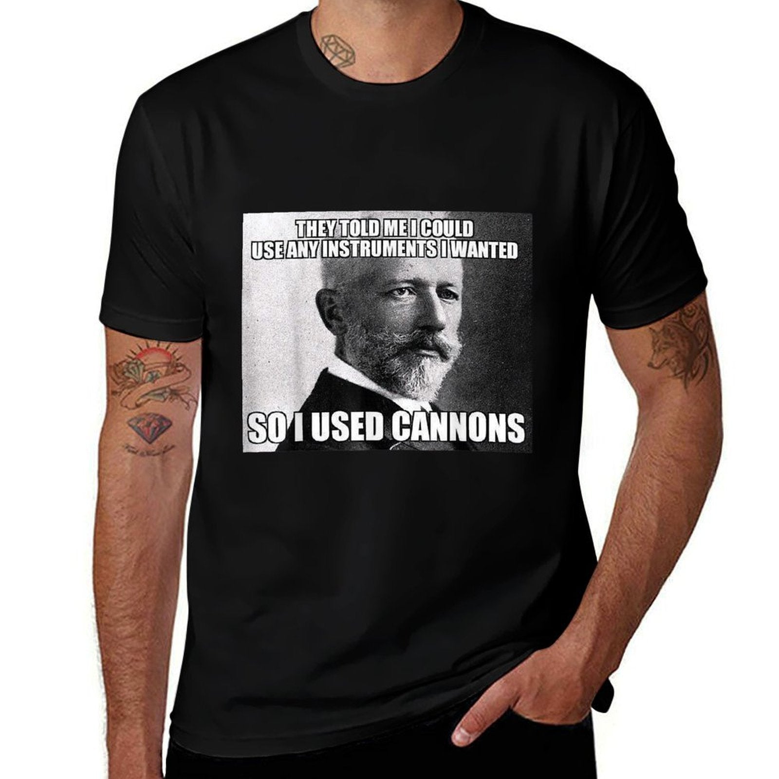 Funny Tchaikovsky Cannons Instrument Meme T-shirt  Stretchy T-Shirt