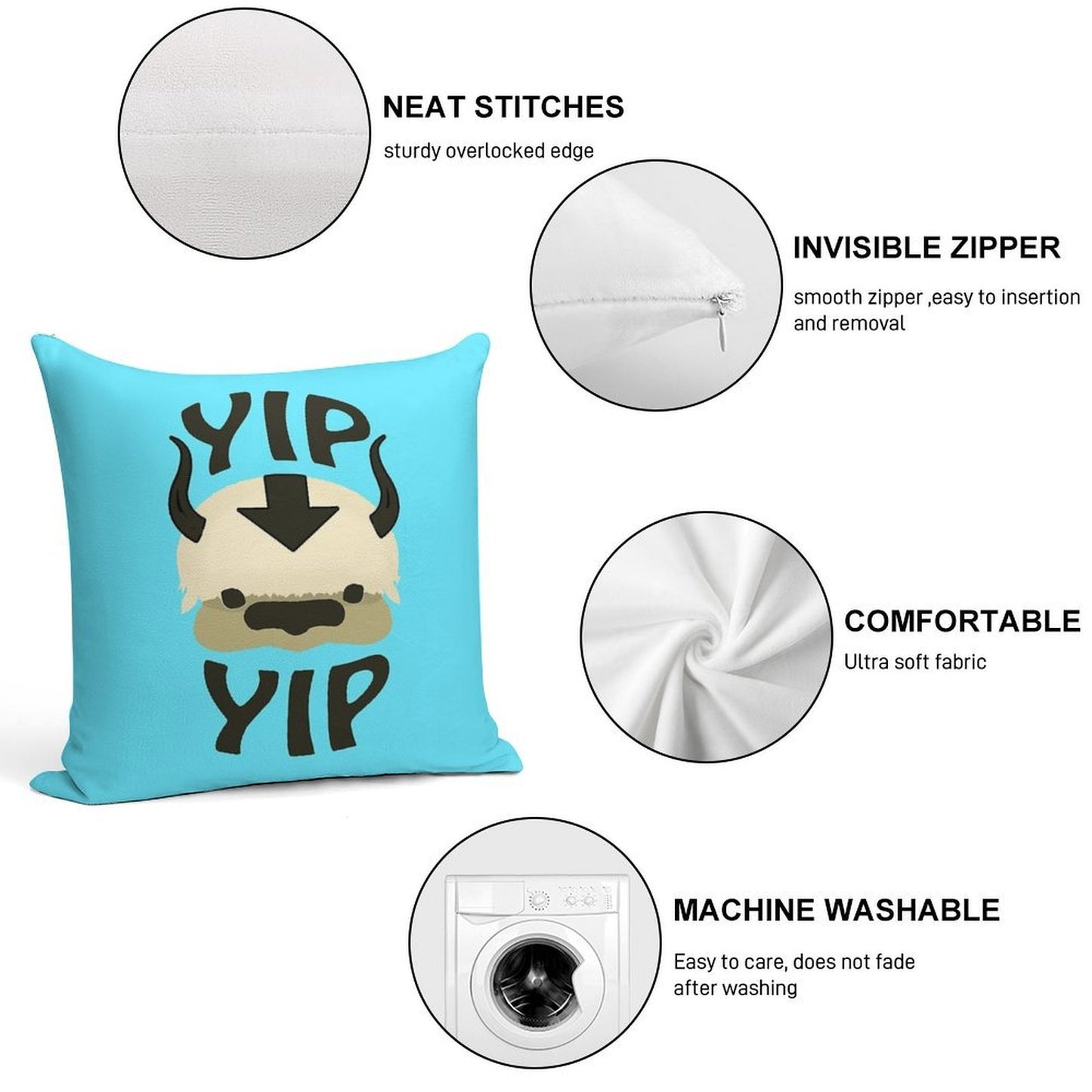 YIP YIP APPA! Soft Shrink-Resistant Throw Pillow