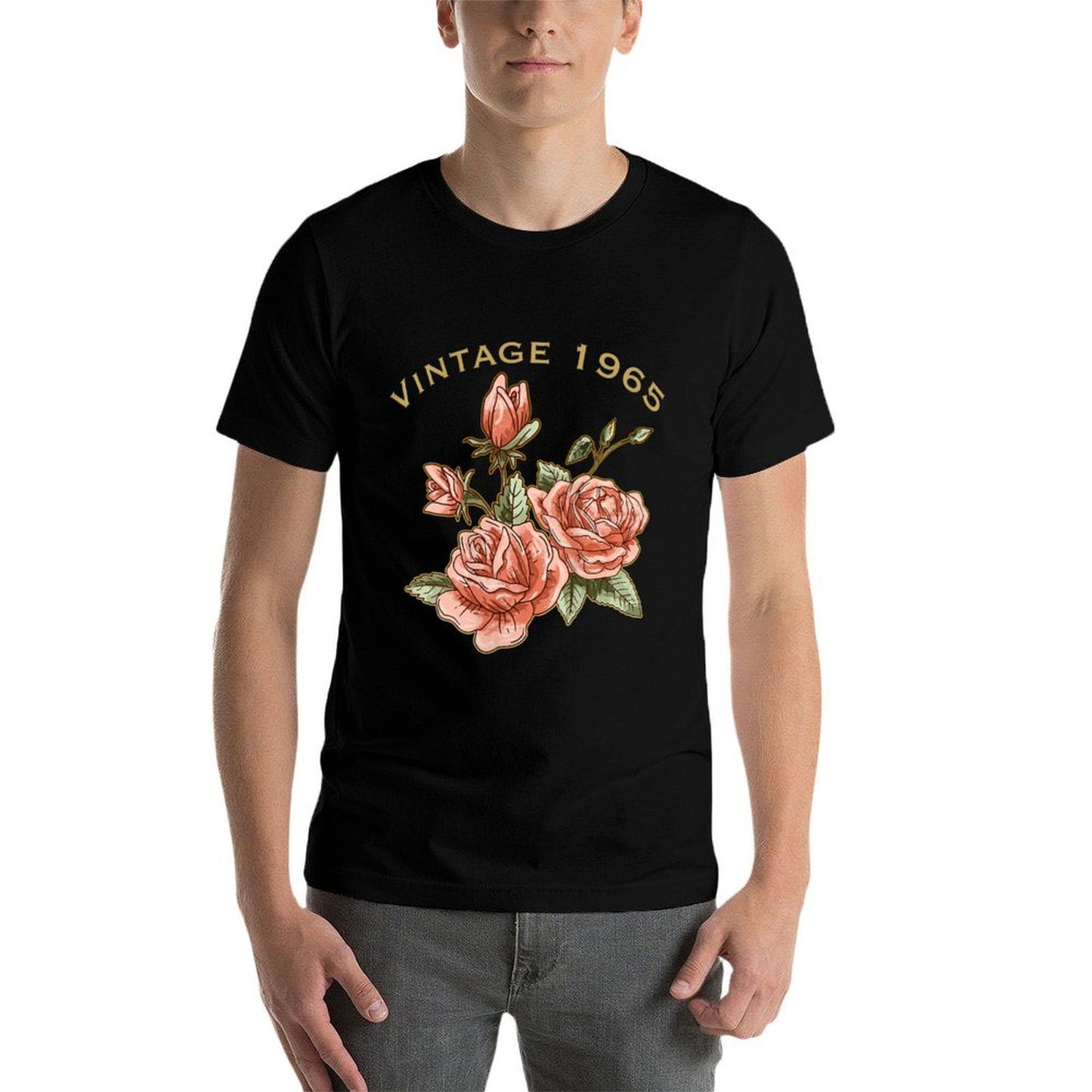 Womens Vintage 1965 Rose Flower Lover 60th Birthday Christmas Women Relaxed-fit T-Shirt