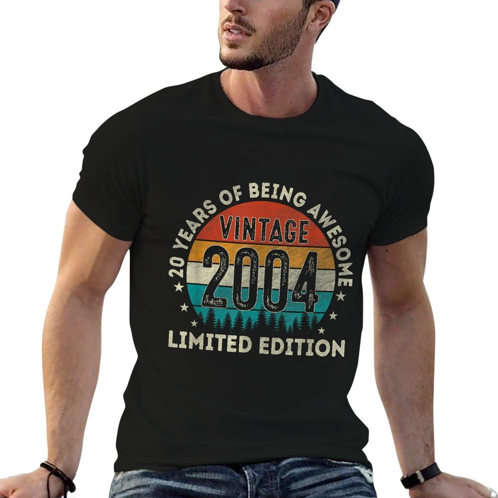 Vintage 2004 20th Birthday Retro Gift Men Women 20 Years Old  Durable T-Shirt