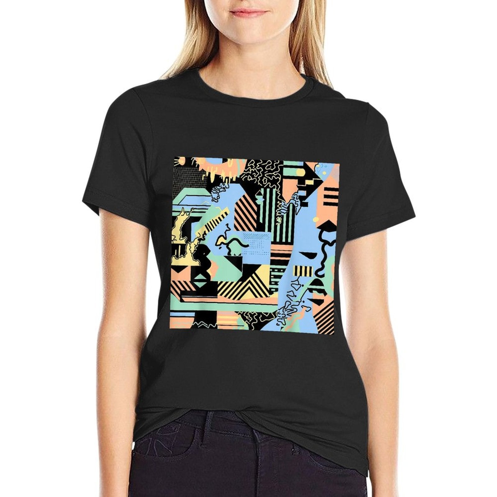 Abstract Colorful Geometric Graphic Pattern Design  Eco-friendly Material T-Shirt