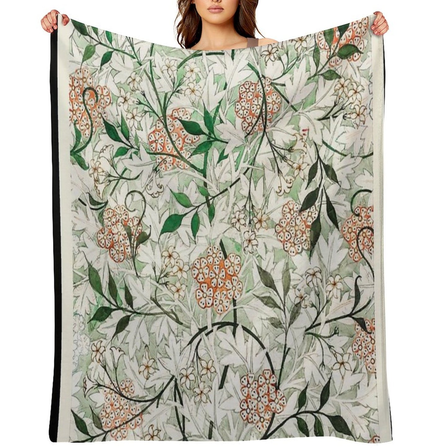 William Morris - Jasmine Travel-friendly Throw Blanket