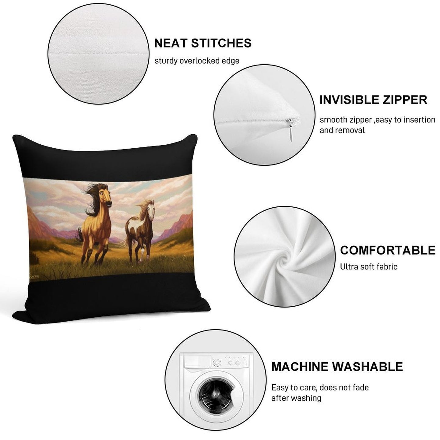 Spirit Stallion of The Cimarron Soft Style Accent Throw Pillow