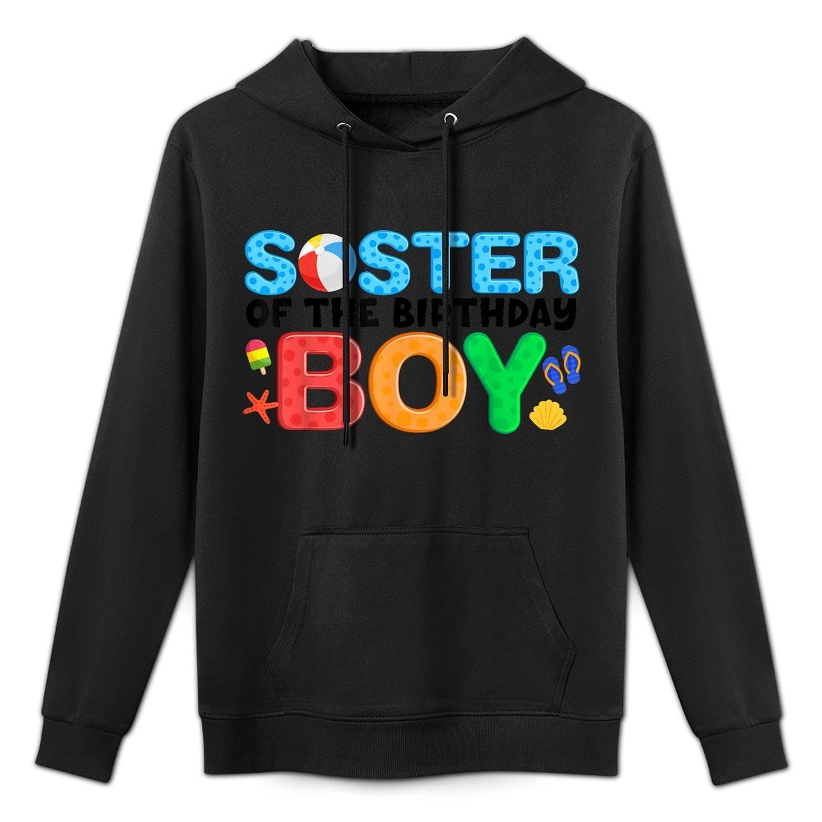 Sister Birthday Boy Beach Ball Theme Party Pool Matching Customizable Surface Hoodie