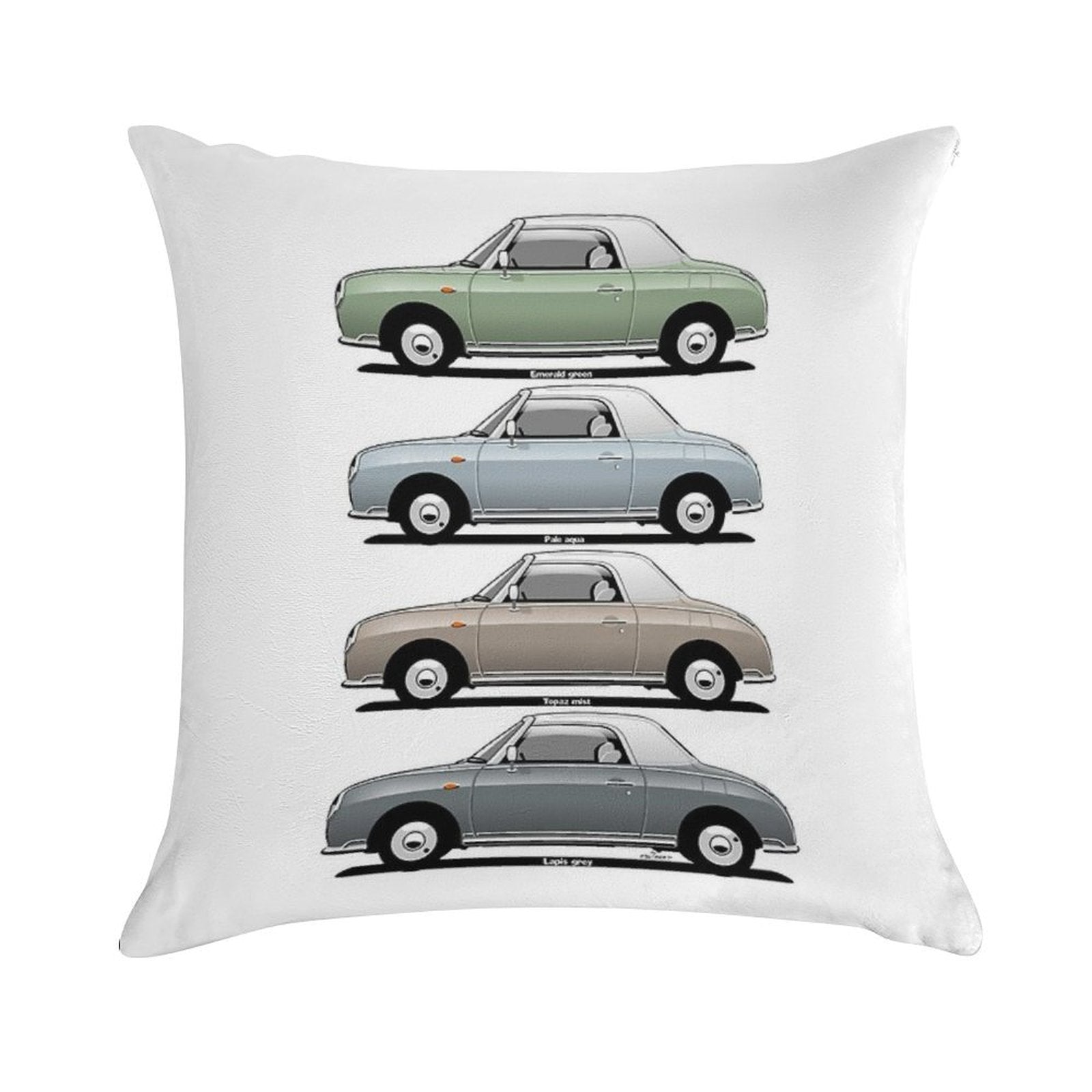 Nissan Figaro Side View Soft Gift Ready Throw Pillow