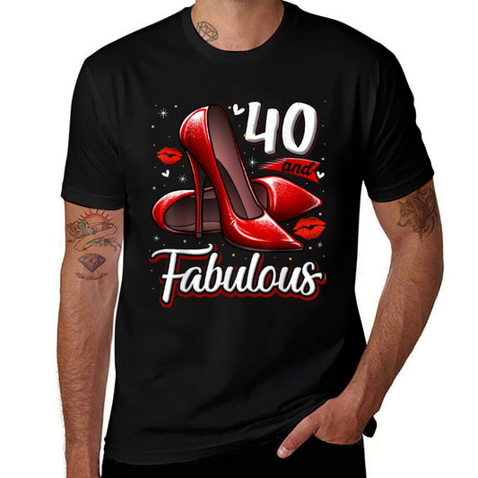 40 And Fabulous High Heels Stepping Into My 40th Birthday  Polyester Blend T-Shirt