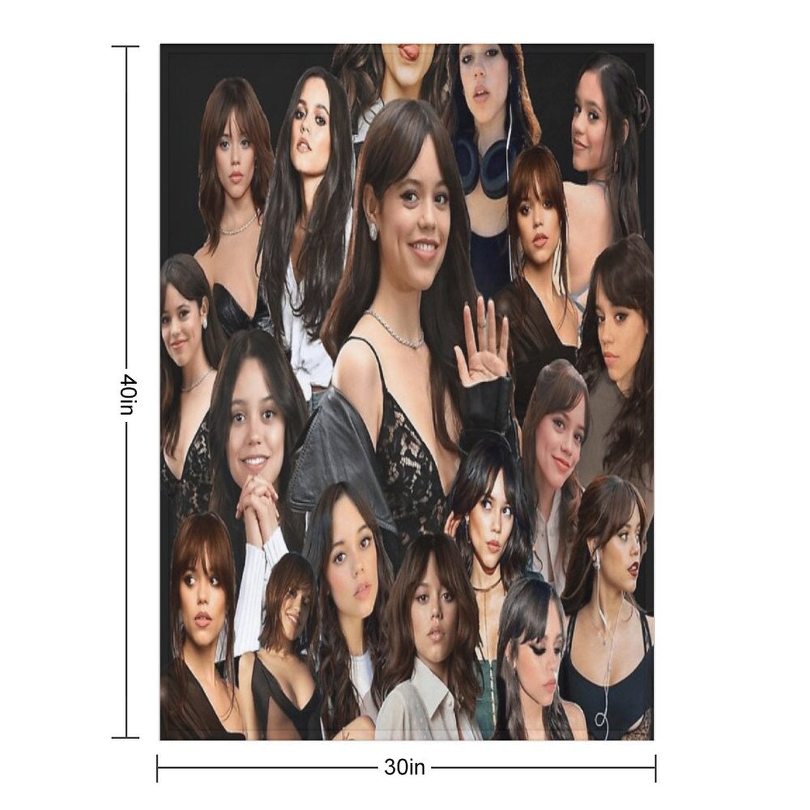 HIGH QUALITY Jenna Ortega Photo Collage Shrink-resistant Throw Blanket