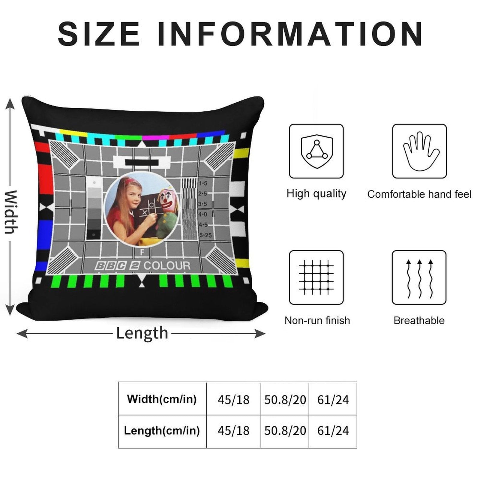 Beebthings Testcard F Soft Home Decor Throw Pillow