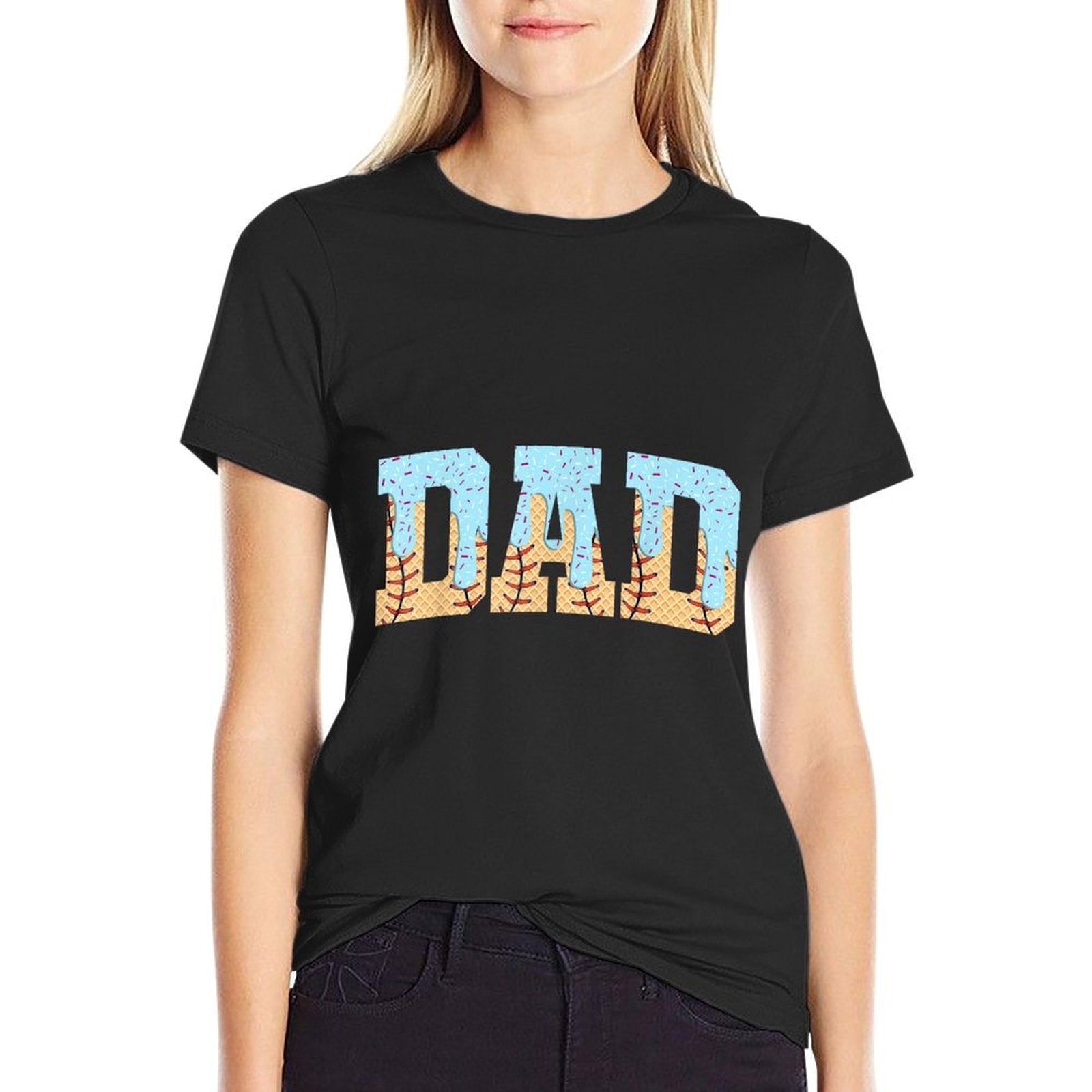 Baseball Dad Ice Cream Drip Fathers Day  Durable T-Shirt