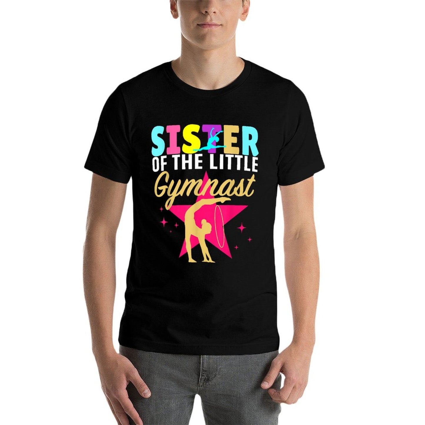Sister Little Gymnast Girl Birthday Gymnastics Themed Party  Summer-ready Fabric T-Shirt