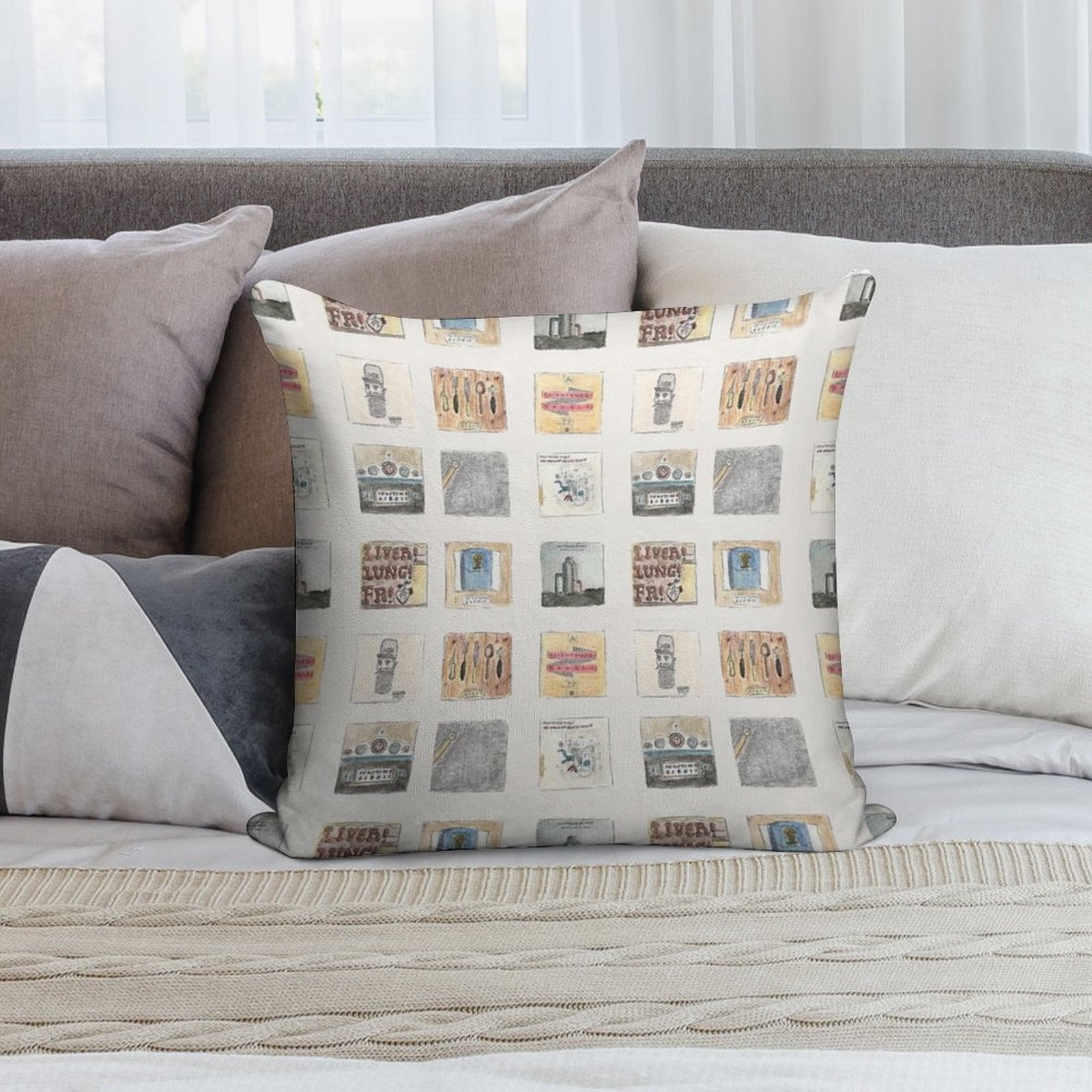 Watercolour Albums - Frightened Rabbit Soft Hidden Zipper Throw Pillow